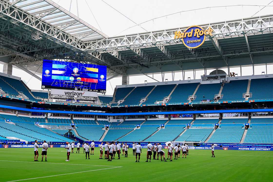 Colombia players at the venue of Copa America 2024 final Colombia players at the venue of Copa America 2024 final