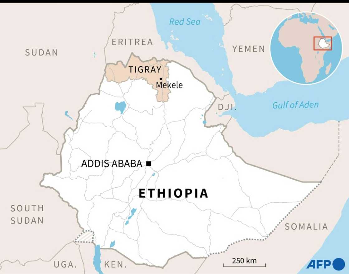 Map of Ethiopia locating Tigray region