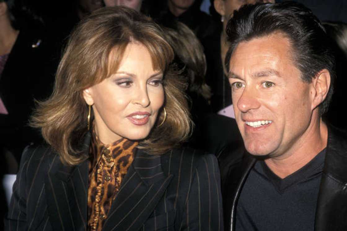 Actress Raquel Welch and her fourth husband Richard Palmer attend the Spring 2001 Fashion Week: Escada Fashion Show. Actress Raquel Welch and her fourth husband Richard Palmer attend the Spring 2001 Fashion Week: Escada Fashion Show.