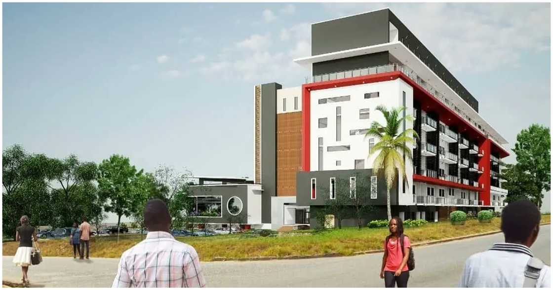 A completed building of the students' hostel A completed building of the students' hostel