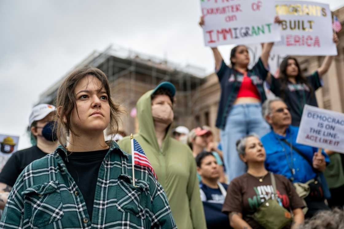 People gather in protest against US President Donald Trump during a demonstration at the Texas State Capitol in February 2025 in Austin People gather in protest against US President Donald Trump during a demonstration at the Texas State Capitol in February 2025 in Austin