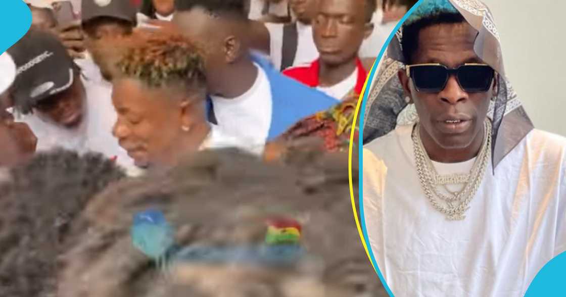 Shatta Wale: Fans Refuse To Allow Musician Leave Manhyia After Meet And Greet, Video Scares Peeps Shatta Wale: Fans Refuse To Allow Musician Leave Manhyia After Meet And Greet, Video Scares Peeps