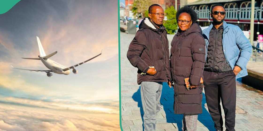 Man rejoices as he flies parents to the UK Man rejoices as he flies parents to the UK