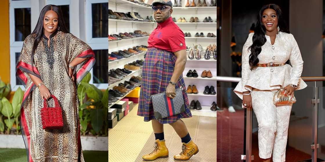 Nana Aba's baby daddy Osebo finally meets his dream girl Jackie Appiah; photo drops