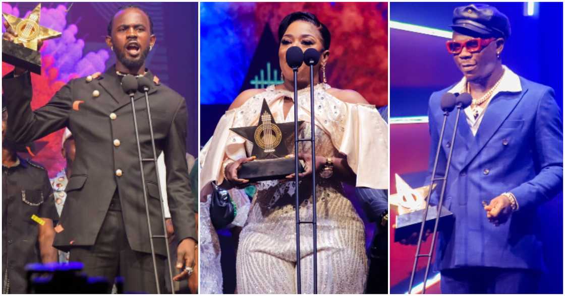 Photos of Black Sherif, Piesie Esther, and Stonebwoy. Photos of Black Sherif, Piesie Esther, and Stonebwoy.