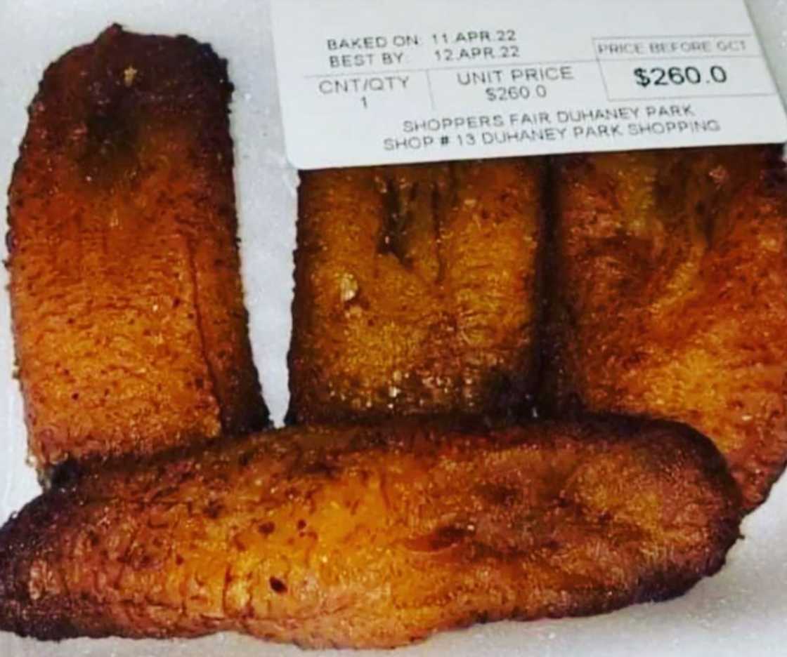 4 small-sized plantains selling at $260