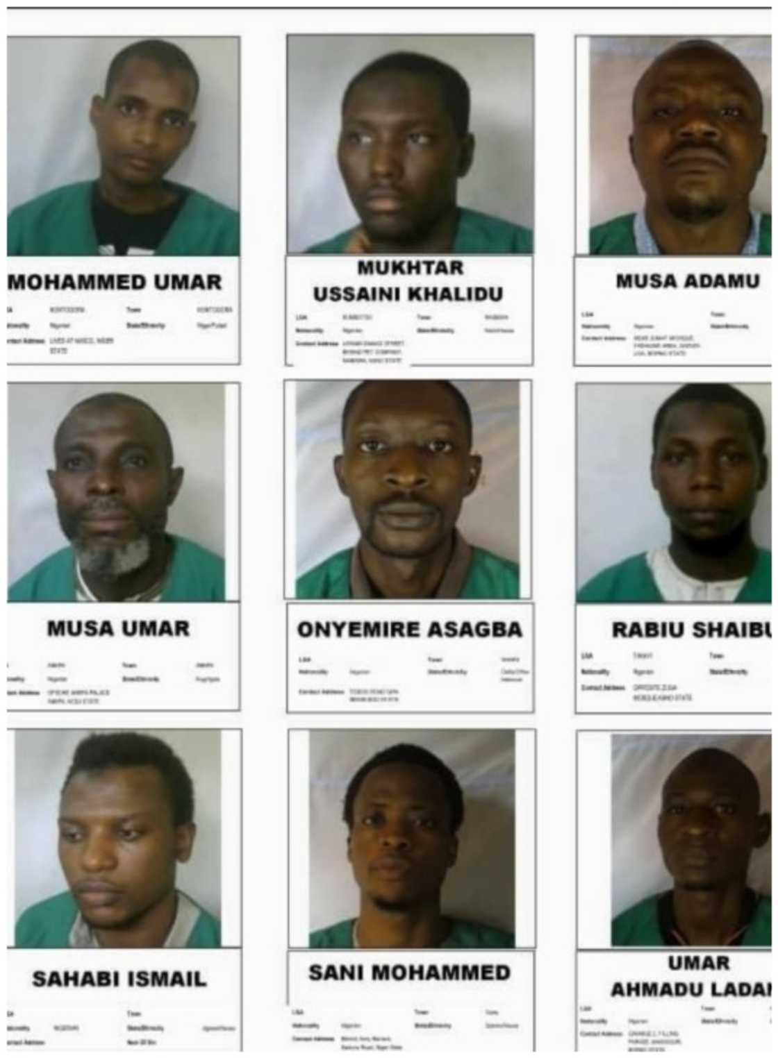 Faces of wanted Boko Haram jail breakers Faces of wanted Boko Haram jail breakers