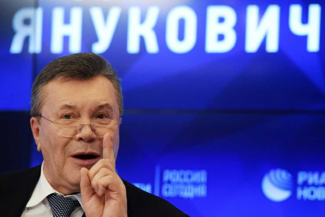 Ex-Ukrainian president Viktor Yanukovych, pictured here in Moscow in 2019, has been sanctioned by the EU Ex-Ukrainian president Viktor Yanukovych, pictured here in Moscow in 2019, has been sanctioned by the EU