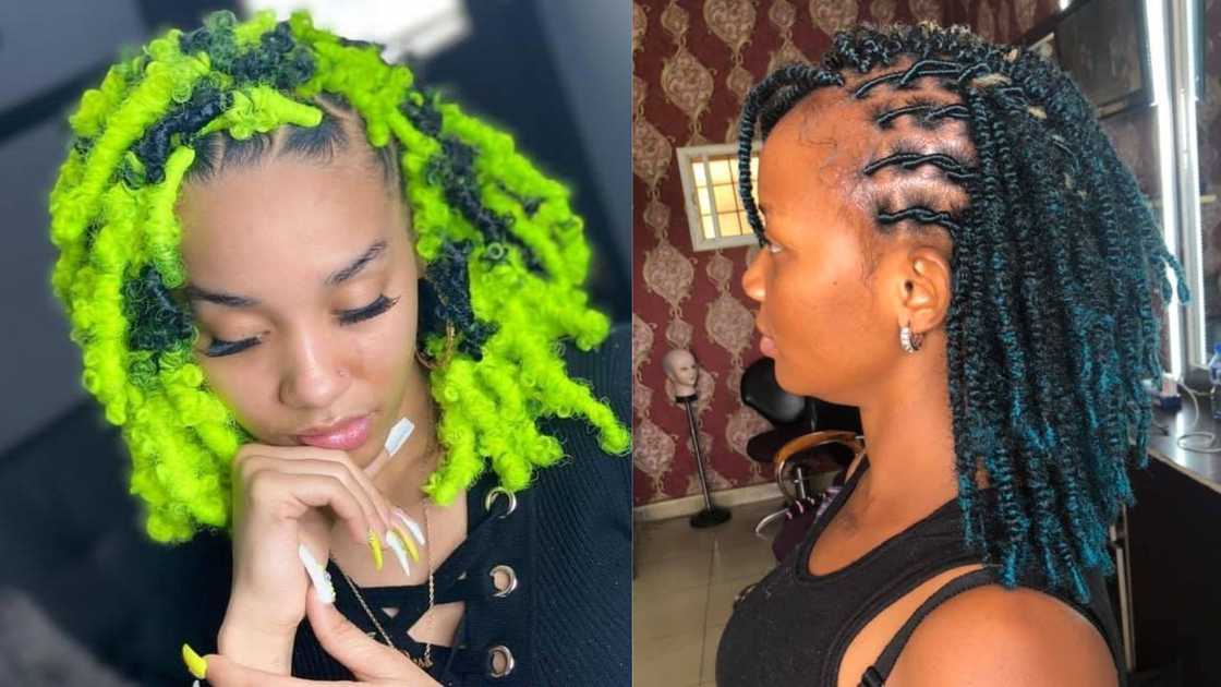 Women looking incredible in Kinky green twists and locs Women looking incredible in Kinky green twists and locs