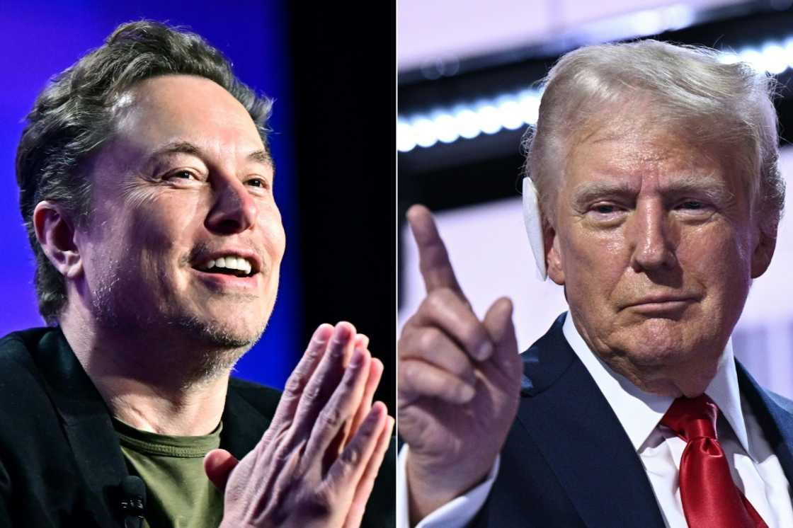 Elon Musk (L) has thrown is weight and considerable wealth behind Republican presidential candidate Donald Trump