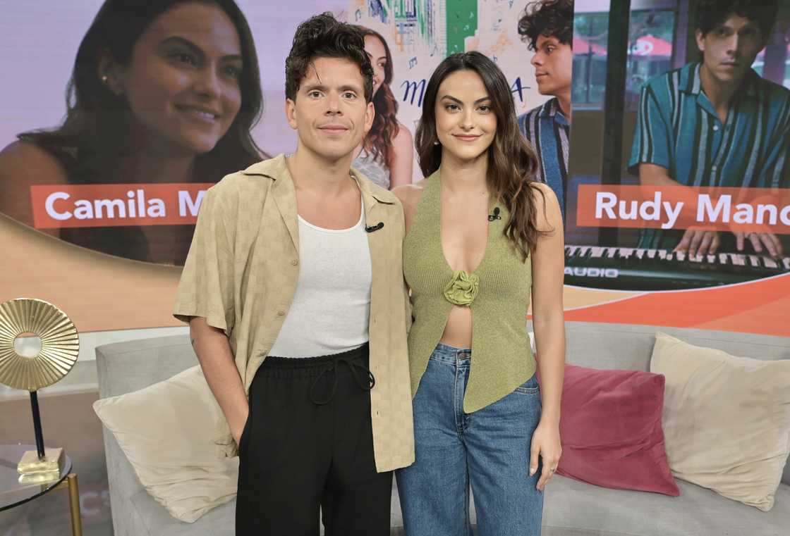 Rudy Mancuso and Camila Mendes attend the Univision Despierta America morning show Rudy Mancuso and Camila Mendes attend the Univision Despierta America morning show