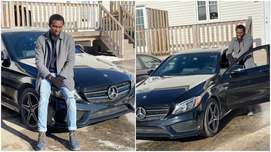 Young Nigerian man living in Canada buys Benz, says it's little gift for himself, stirs reactions Young Nigerian man living in Canada buys Benz, says it's little gift for himself, stirs reactions