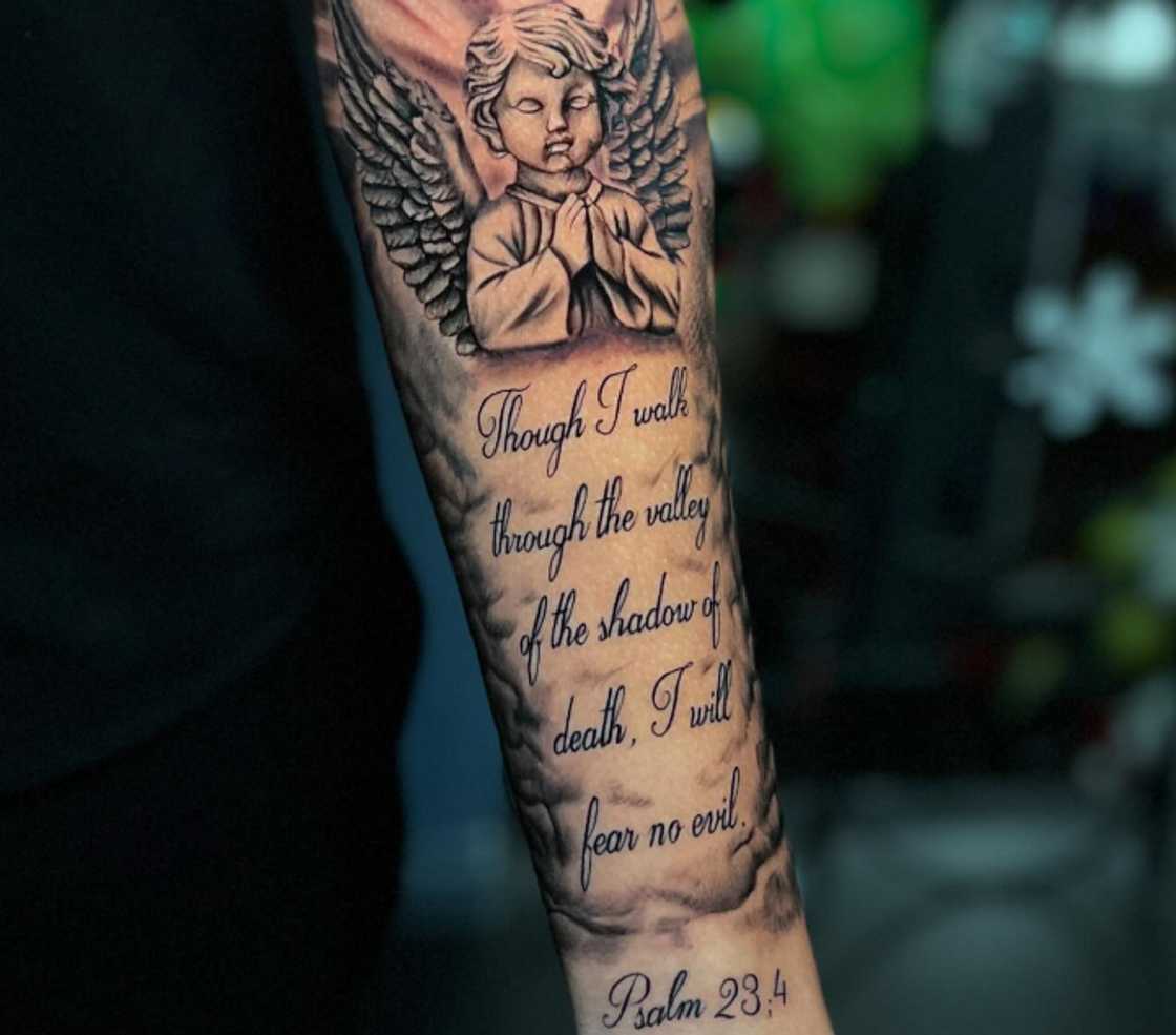 Psalm 23:4 Bible verse tattoo Psalm 23:4 Bible verse tattoo