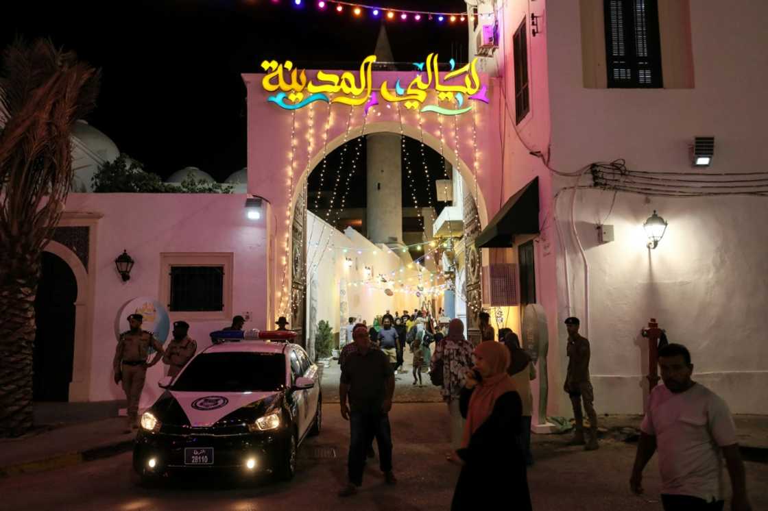 Night-time in a street in old Tripoli