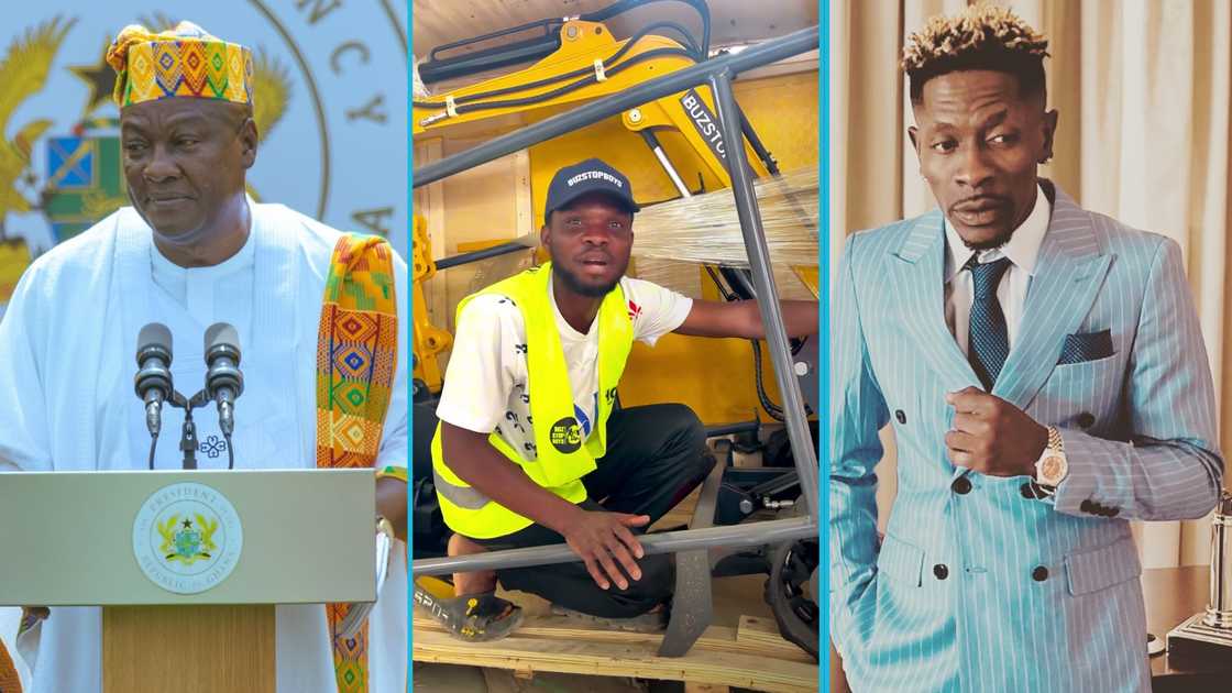 President John Mahama, Buz Stop Boys, Shatta Wale, Mini excavator President John Mahama, Buz Stop Boys, Shatta Wale, Mini excavator