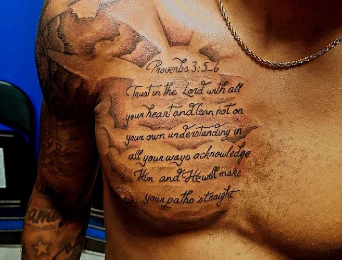 Proverbs 3:5-6 Bible verse tattoo