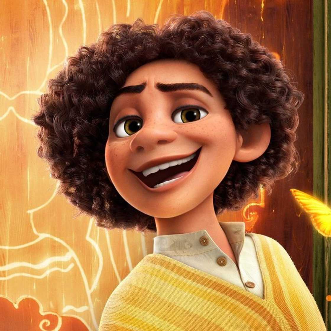 Camilo Madrigal is standing next to a wooden door Camilo Madrigal is standing next to a wooden door