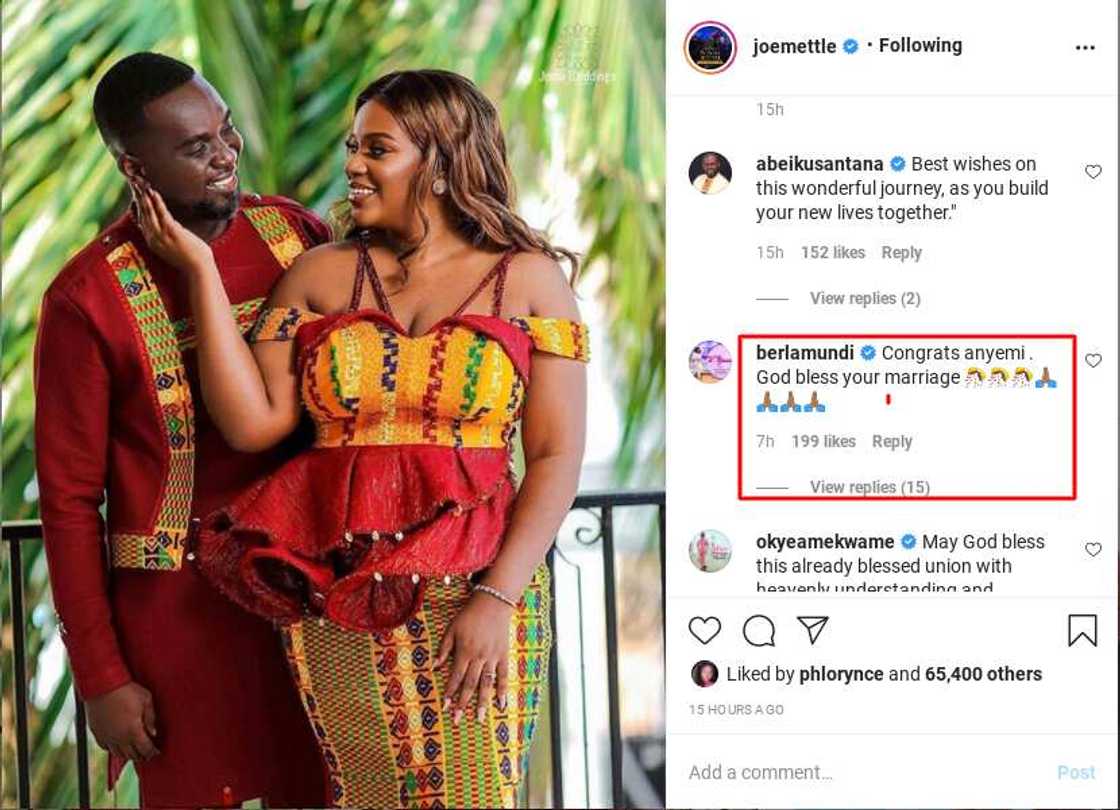 Joe Mettle wedding: Berla Mundi reacts to gospel singer's marriage to Selassie Dzisa Joe Mettle wedding: Berla Mundi reacts to gospel singer's marriage to Selassie Dzisa