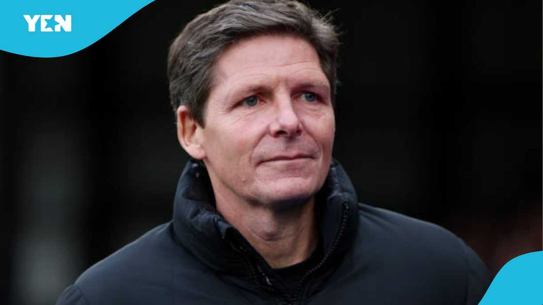 Oliver Glasner watches Crystal Palace game. Oliver Glasner watches Crystal Palace game.