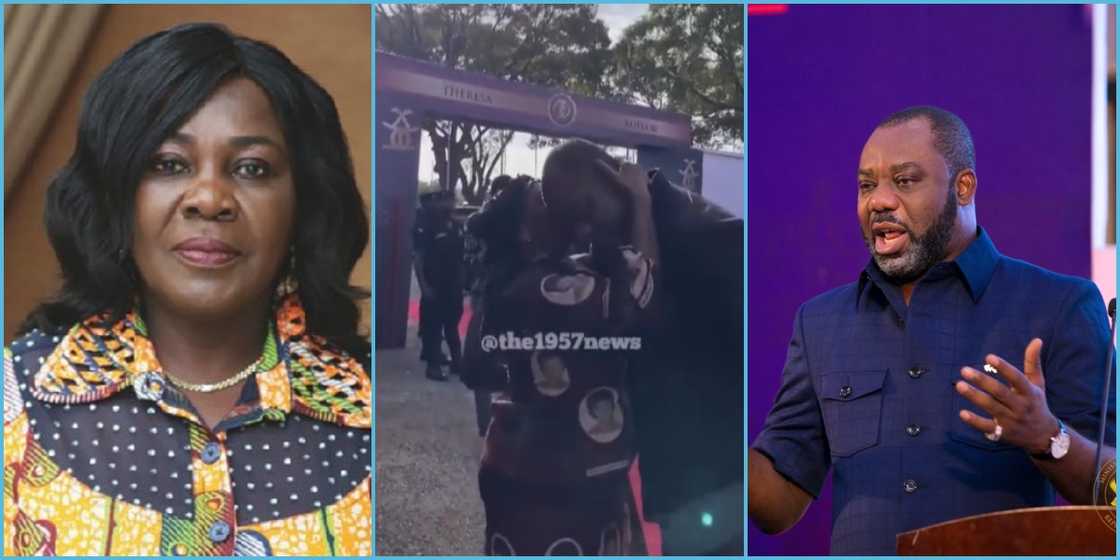 Dr Matthew Opoku Prempeh shows his strength by lifting Cecilia Dapaah up in a joyful way Dr Matthew Opoku Prempeh shows his strength by lifting Cecilia Dapaah up in a joyful way