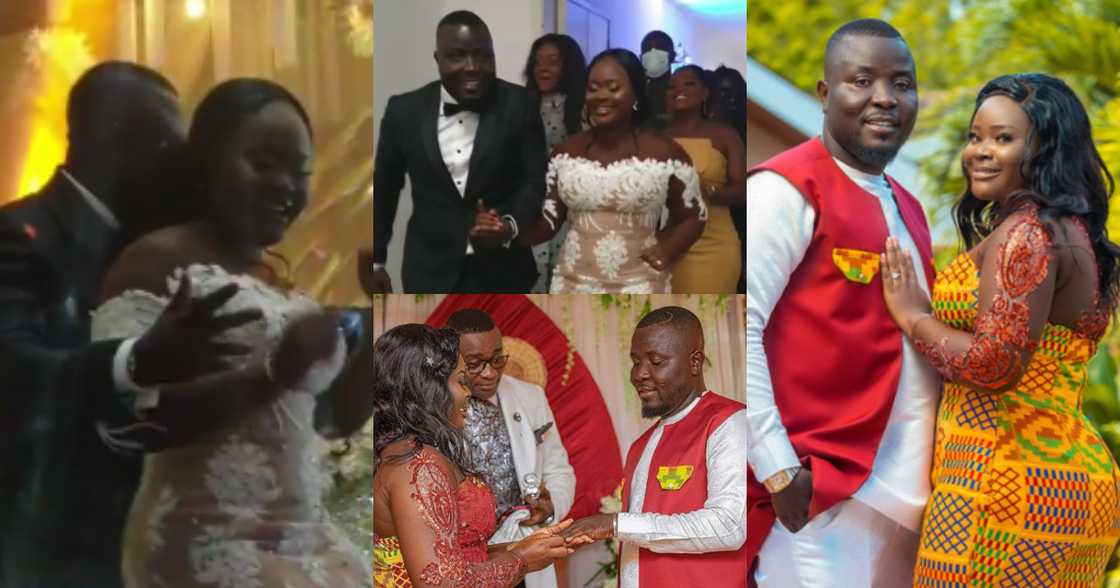 Dr. Pounds sheds tears of joy and kneels as he performs for his wife at their wedding