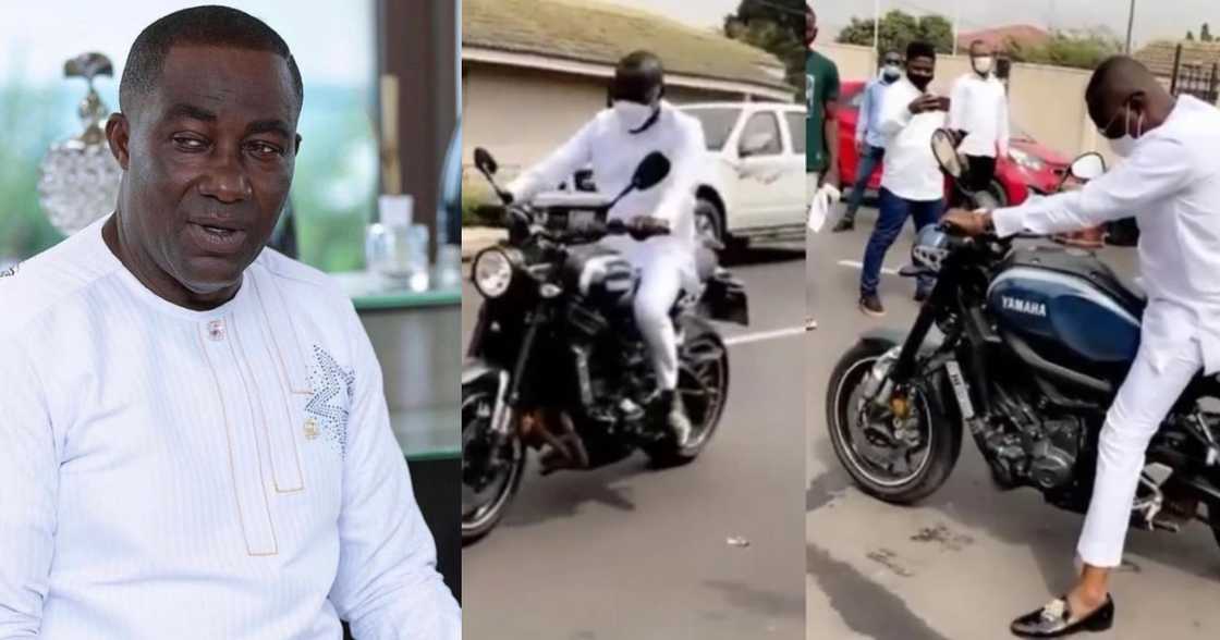 Osei Kwame Despite spotted riding 'okada'; fans react Osei Kwame Despite spotted riding 'okada'; fans react