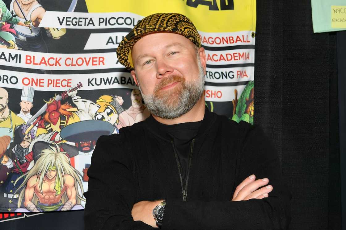 Christopher Sabat is at Jacob K. Javits Convention Center in New York City Christopher Sabat is at Jacob K. Javits Convention Center in New York City