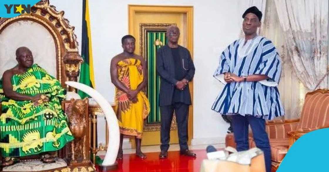 Haruna Iddrisu, the Asantehene, Otumfuo Osei Tutu II, Manhyia Palace, Education Minister. Haruna Iddrisu, the Asantehene, Otumfuo Osei Tutu II, Manhyia Palace, Education Minister.