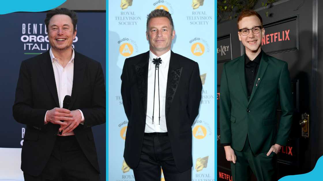 Famous autistic people: businessman Elon Musk, nature photographer Chris Packham, and actor Coby Bird