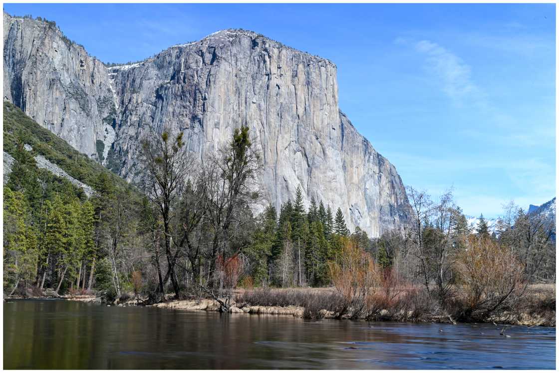A view of El Capitan at Valley View in Yosemite National Park A view of El Capitan at Valley View in Yosemite National Park