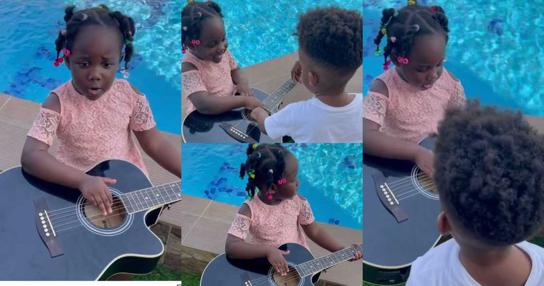 Jidula: Stonebwoy's Daughter Plays Guitar And Sings For Her Brother Janam; Video Warms Hearts