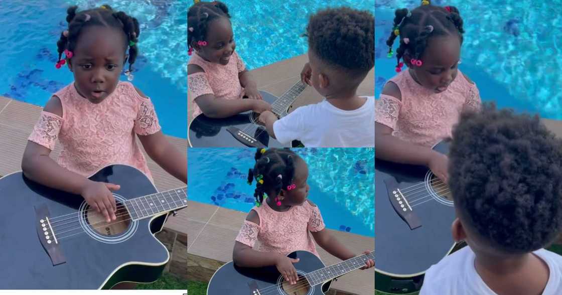 Jidula: Stonebwoy's Daughter Plays Guitar And Sings For Her Brother Janam; Video Warms Hearts Jidula: Stonebwoy's Daughter Plays Guitar And Sings For Her Brother Janam; Video Warms Hearts