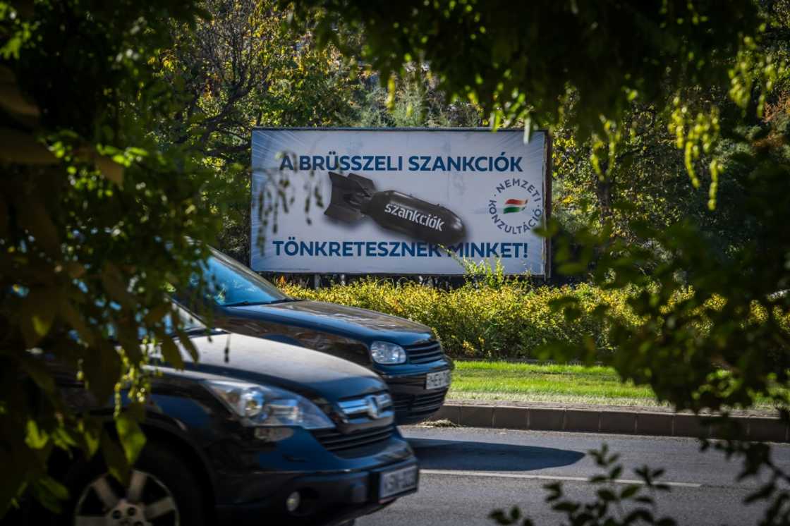 A government poster campaign has denounced the effect EU sanctions on Russia has had on Hungary A government poster campaign has denounced the effect EU sanctions on Russia has had on Hungary