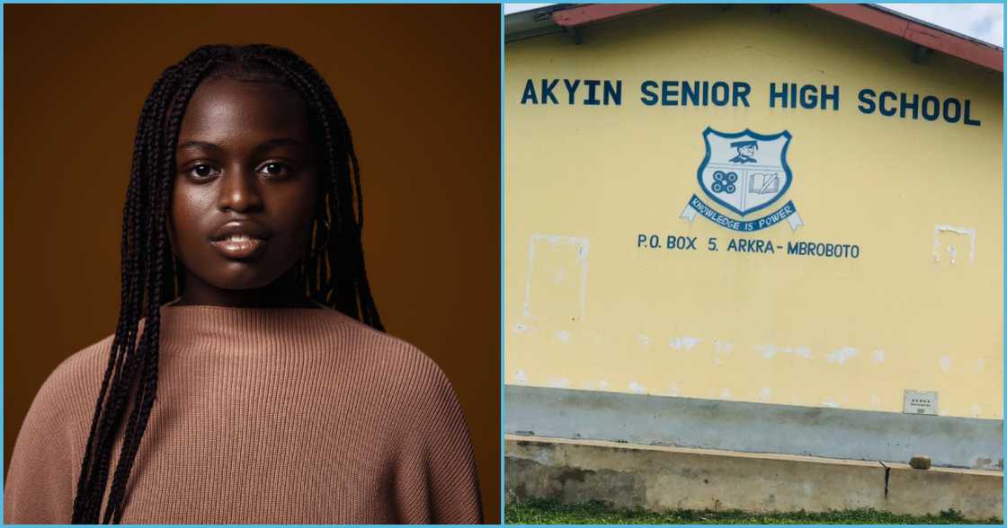 Photo of a young lady and Akyin SHS Photo of a young lady and Akyin SHS