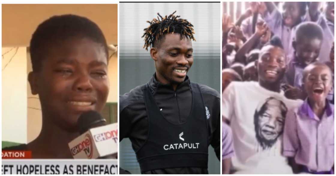 Young lady from orphanage home cries for Christian Atsu