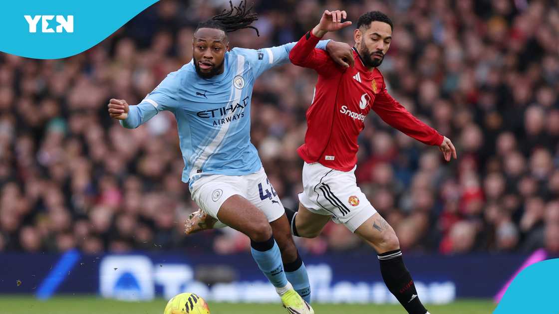 Antoine Semenyo, Manchester City, Manchester derby, Kobbie Mainoo, Semenyo's Champions League debut, Premier League, Manchester United, Old Trafford. Antoine Semenyo, Manchester City, Manchester derby, Kobbie Mainoo, Semenyo's Champions League debut, Premier League, Manchester United, Old Trafford.