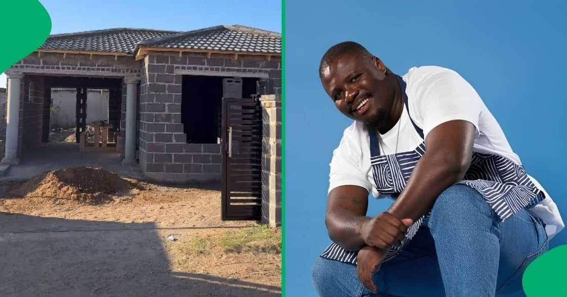 Sabelo Hadebe shared a video showcasing the progress of his home he's building for his family in their village Sabelo Hadebe shared a video showcasing the progress of his home he's building for his family in their village