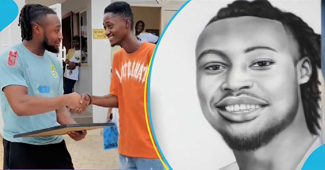 Antoine Semenyo: Black Stars player delights as he gets portrait from talented Ghanaian artist Antoine Semenyo: Black Stars player delights as he gets portrait from talented Ghanaian artist