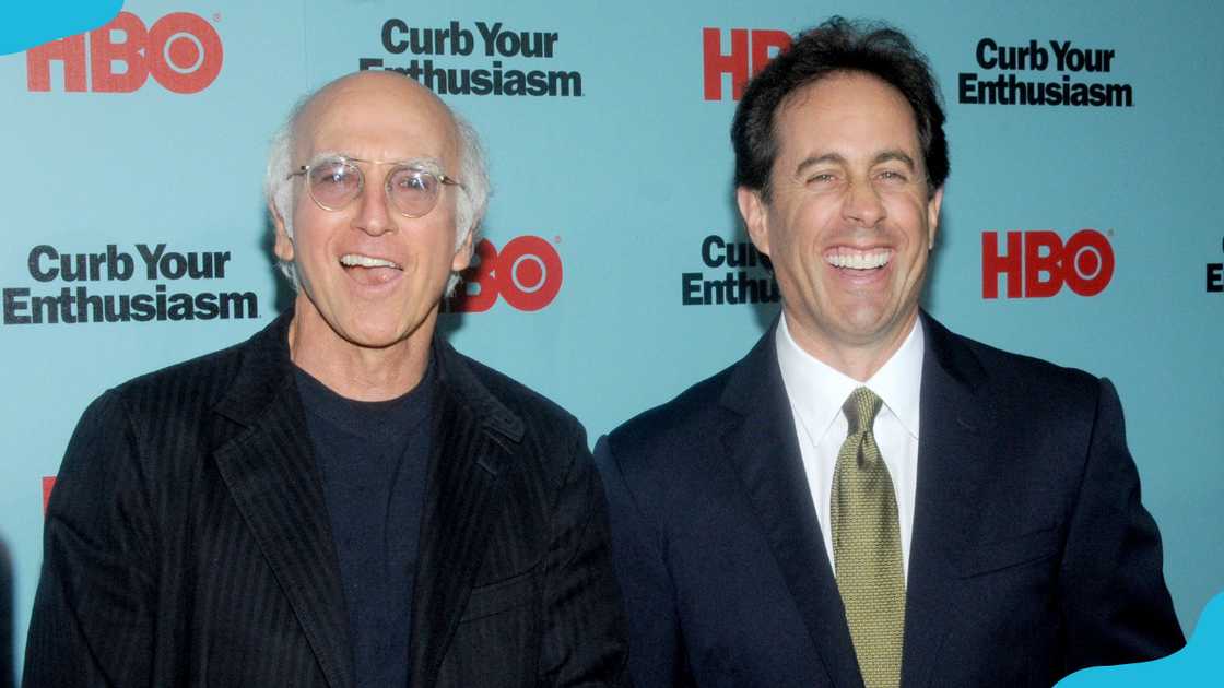 Larry David (L) and Jerry Seinfeld (R) attend "Curb Your Enthusiasm" Season 7 New York screening. Larry David (L) and Jerry Seinfeld (R) attend "Curb Your Enthusiasm" Season 7 New York screening.