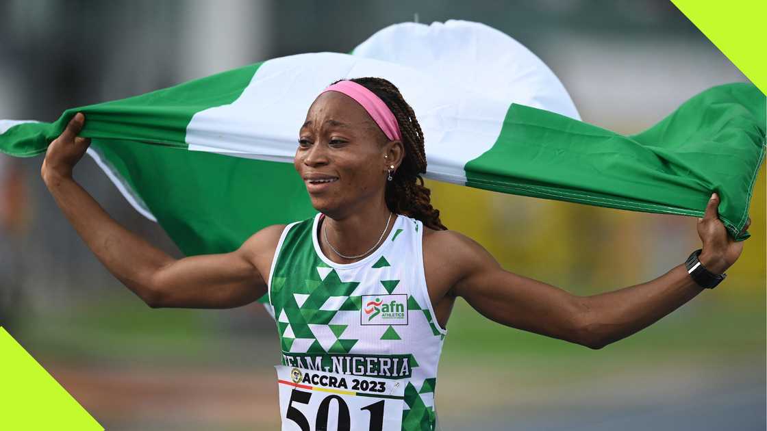 Olayinka Olajide representing Nigeria at the African games.