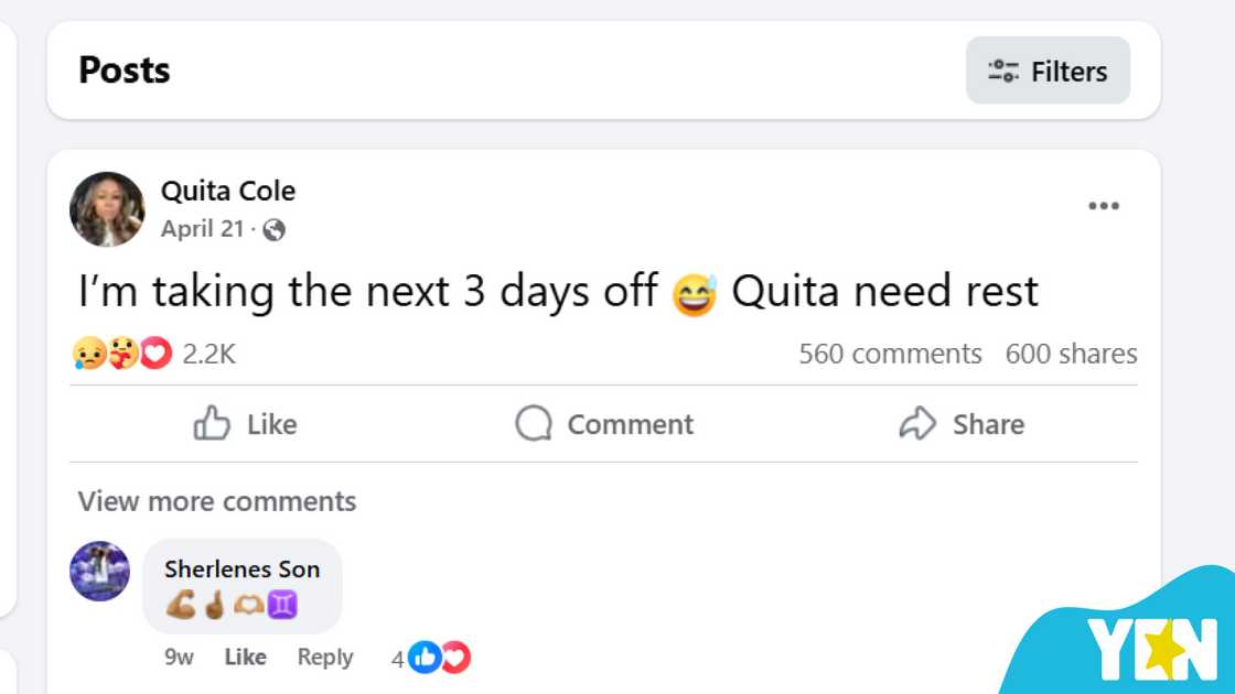 Quita Cole, Quita Cole's last Facebook post Quita Cole, Quita Cole's last Facebook post