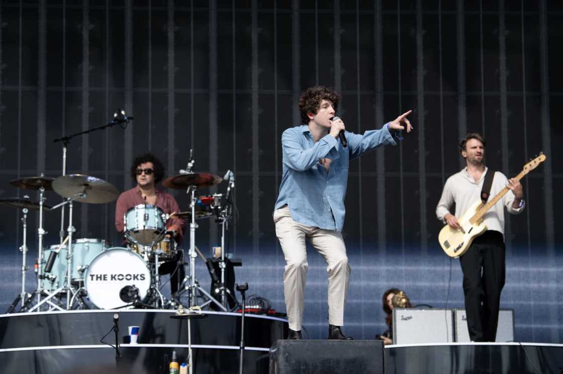 The Kooks band performing on the main stage The Kooks band performing on the main stage