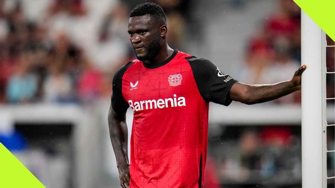 Victor Boniface in action for Leverkusen