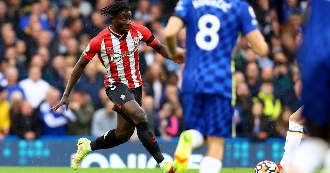 Mohammed Salisu in action against Chelsea. SOURCE: Twitter/ @SouthamptonFC