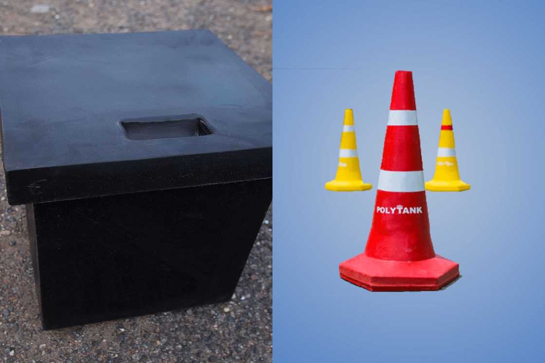 Earth pits and traffic cones Earth pits and traffic cones