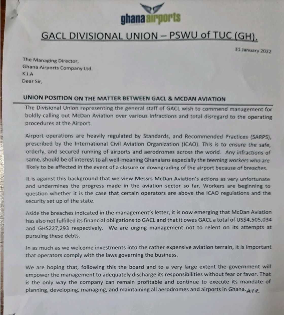 GACL closed down McDan's private jet services terminal; give reasons GACL closed down McDan's private jet services terminal; give reasons
