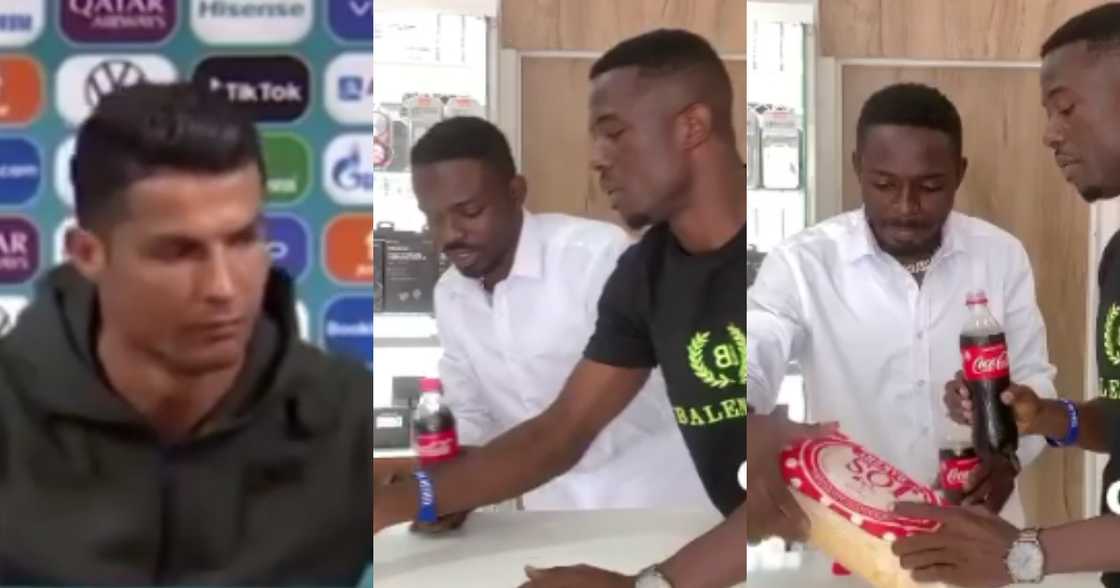 Comedian Waris and Kwaku Manu remake Cristiano Ronaldo's coca cola snub video