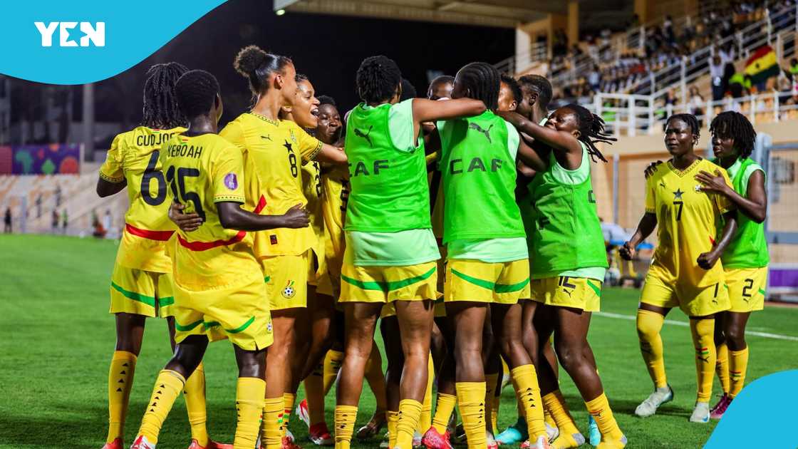 Princella Adubea, Alice Kusi, Evelyn Badu, Chantelle Boye-Hlorkah, Black Queens, Tanzania, Group C, 2025 WAFCON. Princella Adubea, Alice Kusi, Evelyn Badu, Chantelle Boye-Hlorkah, Black Queens, Tanzania, Group C, 2025 WAFCON.