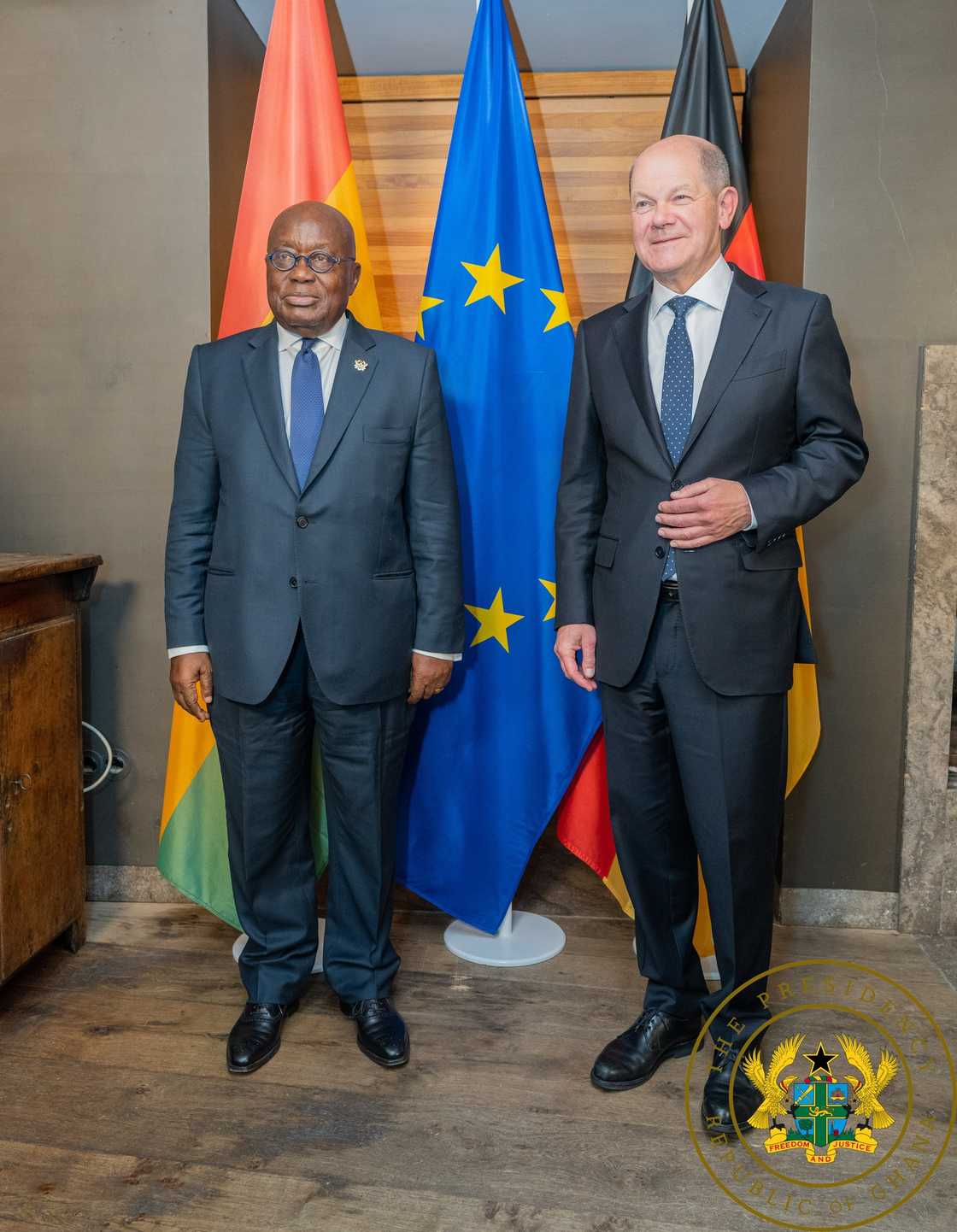 Akufo-Addo met Olaf Scholz at the 2023 MSC.