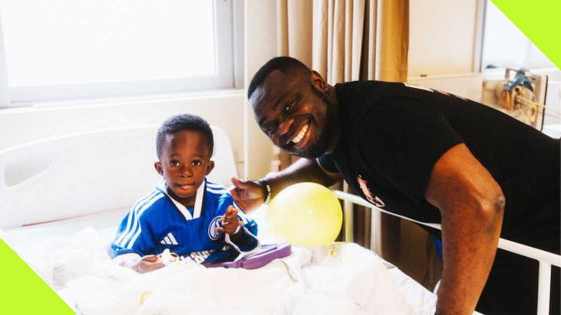 Gerald Asamoah provides health care for young kids in Ghana. Gerald Asamoah provides health care for young kids in Ghana.
